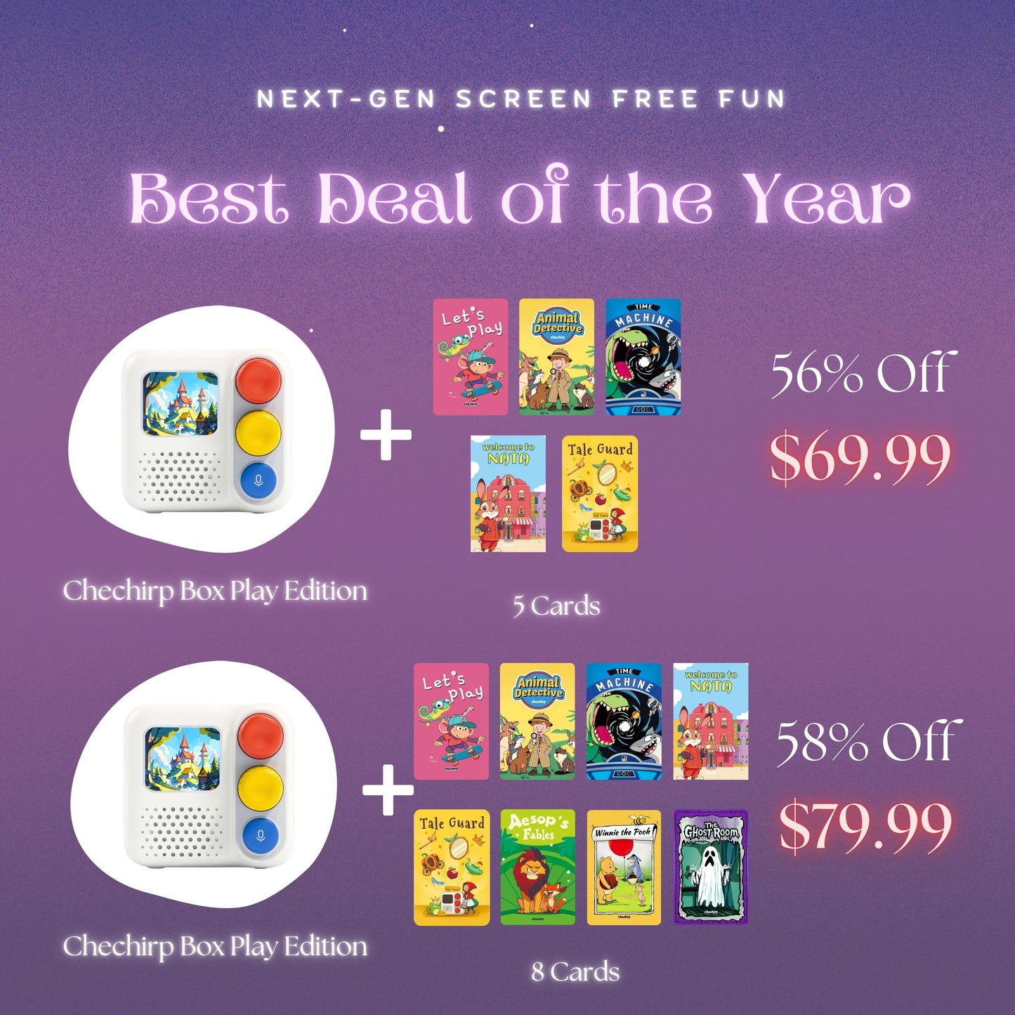 Chechirp Box, Clutter Free, Screen Free Imaginative Play.