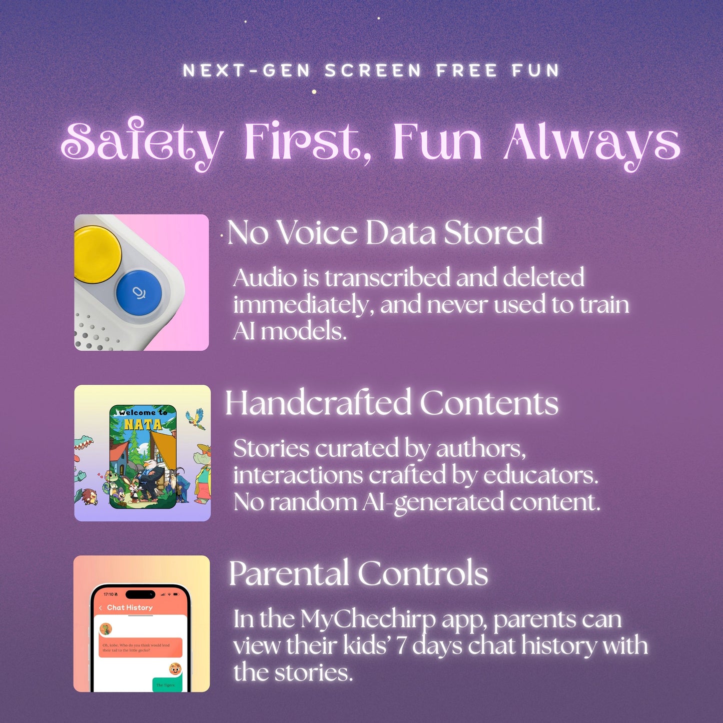 Chechirp Box, Clutter Free, Screen Free Imaginative Play.